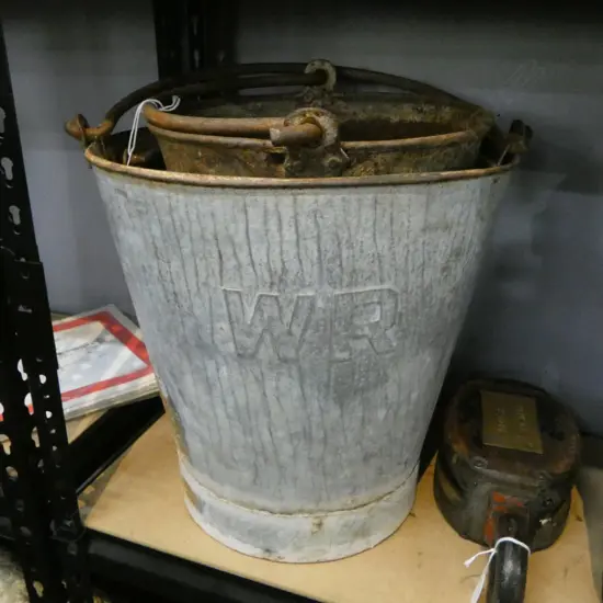 3 METAL BUCKETS H.330mm holes drilled to bases