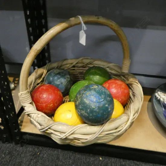 FRENCH BOULES SET IN BASKET