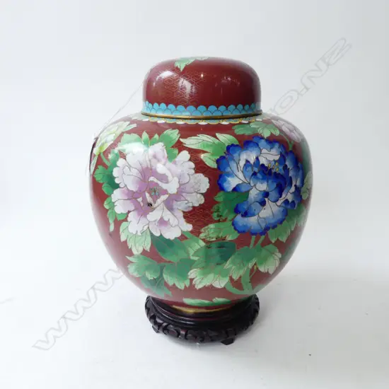 LG LIDDED CLOISONNE GINGER JAR H.280mm