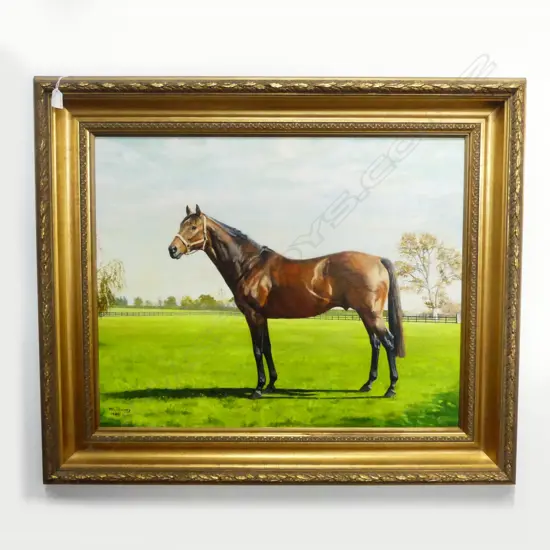 M. C. DURNEY, HORSE PORTRAIT, SIGNED & DATED 1986, OIL ON BOARD, 600x740mm