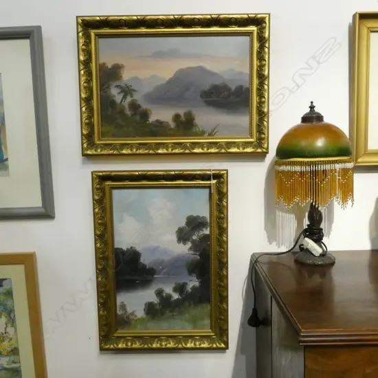 2 K. MAXWELL ORIGINAL WORKS, BOTH SOUTHLAND LAKES, LARGEST 440x290mm