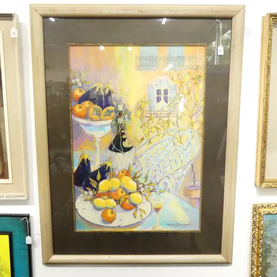 KAREL BURROWS 'A TABLE IN TUSCANY V' ACRYLIC 780x545mm