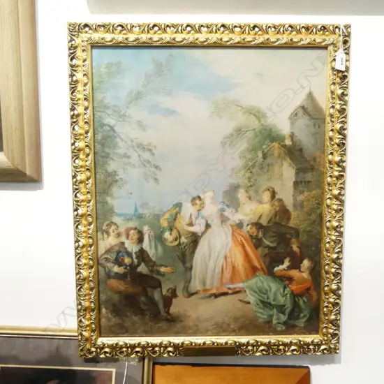 MODERN 18thC PRINT 'BLIND MAN'S BLUFF' JOSEPH PATER 550x430mm