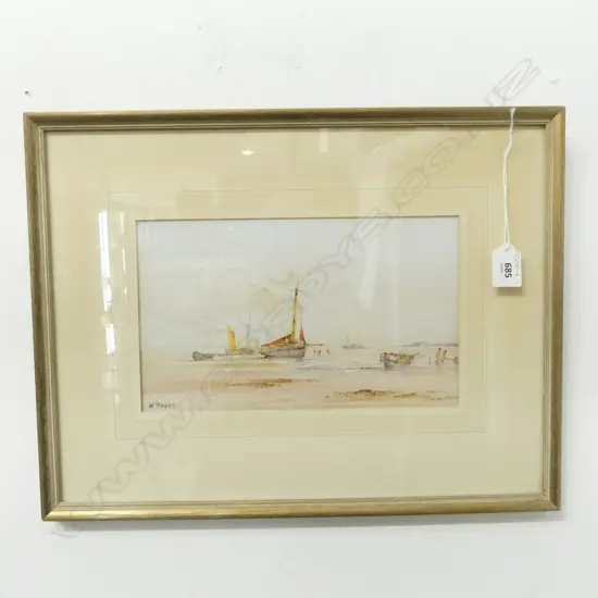 SIGNED WATERCOLOUR, SAILING BOATS, UK? 160x270mm