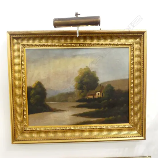 ARTIST UNKNOWN, COUNTRY RIVER SCENE, OIL ON CANVAS, 470x620mm