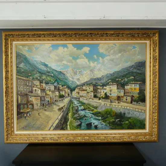 PIETRO VIRGILLIO LIETTI, ITALIAN LANDSCAPE, LG OIL ON CANVAS, 1000x1500mm