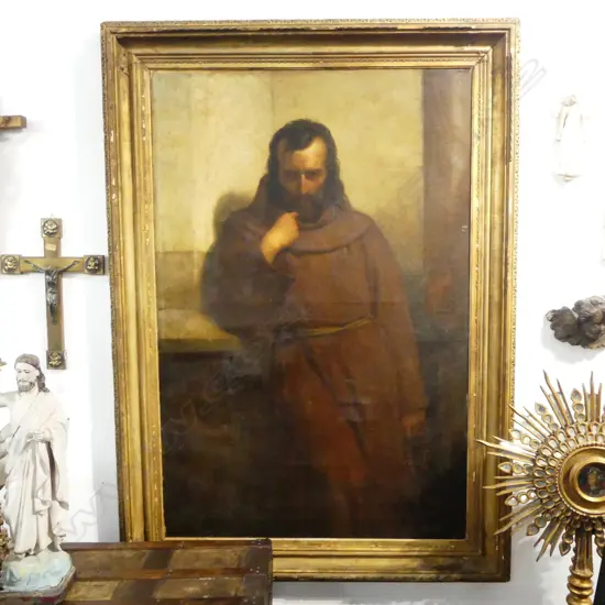 19th CENTURY EUROPEAN PORTRAIT; In original gilt wood frame, oil on canvas, needs restoration, 1530 x 1010mm...