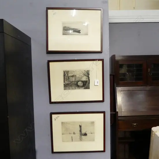 3 DUTCH ENGRAVINGS C.1980 130x180mm