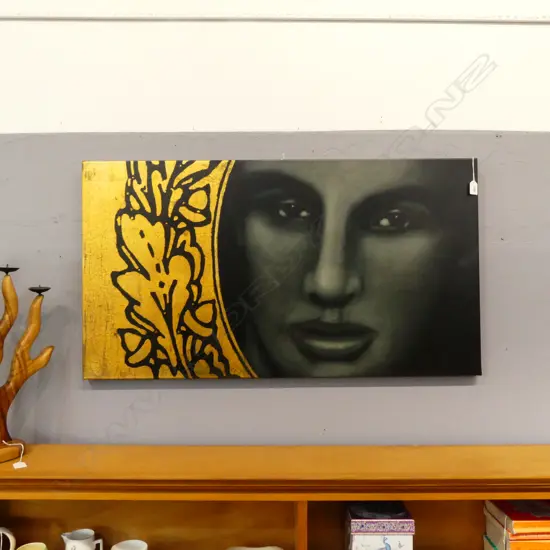 MODERN ARTWORK ON CANVAS 560x1015mm SIGNED MAC 2005 VERSO