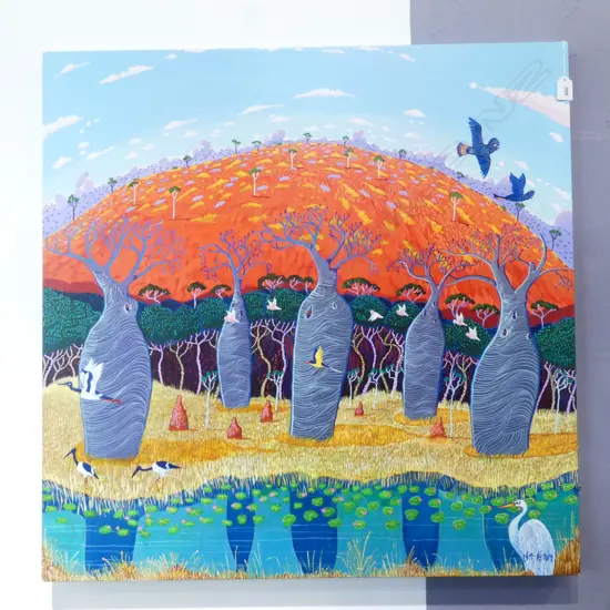 ROB DEN RONDEN, AUSTRALIAN LANDSCAPE, PRINT ON CANVAS, 800x800mm