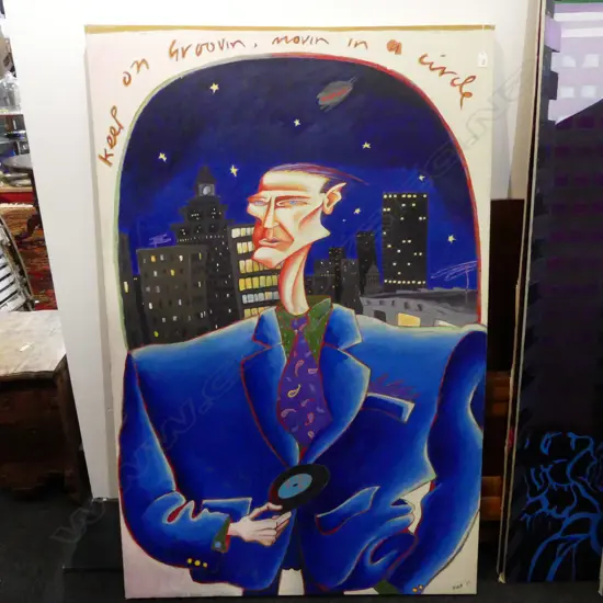 DENNIS BLAIR, JACK OF CLUBS, SIGNED & DATED 1985, ACRYLIC ON CANVAS, 1550x1010mm 