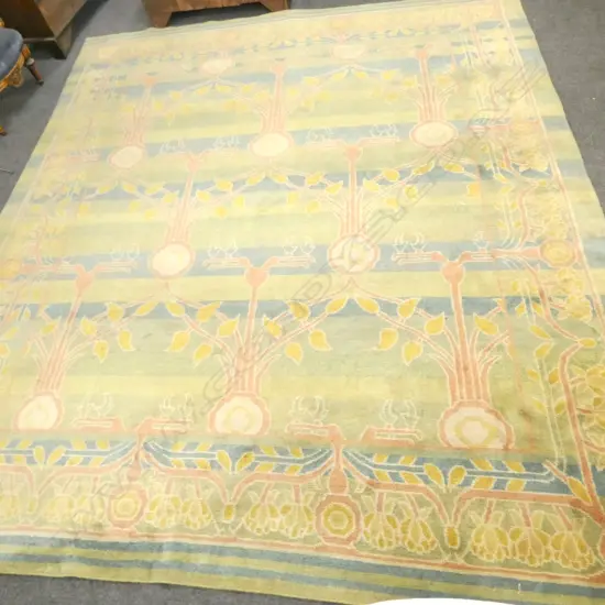 LG GREEN HAND KNOTTED WOOL PILE RUG 3060x3550mm