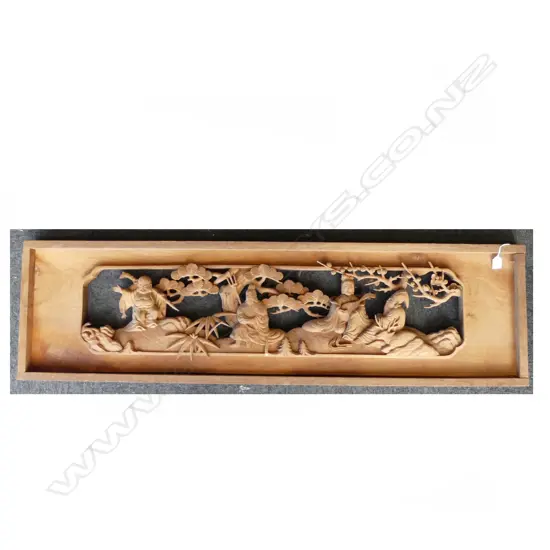 Carved 70’s wood panel; Unused, L.1390mm