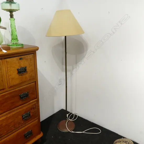METAL FLOOR LAMP; BRASS & COPPER H.1720mm