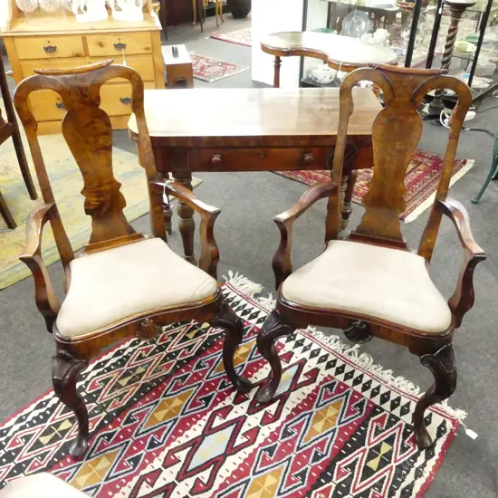 PR QUEEN ANNE STYLE ARMCHAIRS