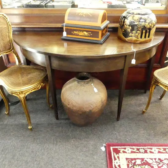 MAHOGANY DEMI LUNE TABLE 1430x575x705mm