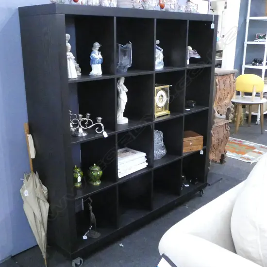BLACK 16 SLOT CUBBY HOLE UNIT 1500x390x1600mm