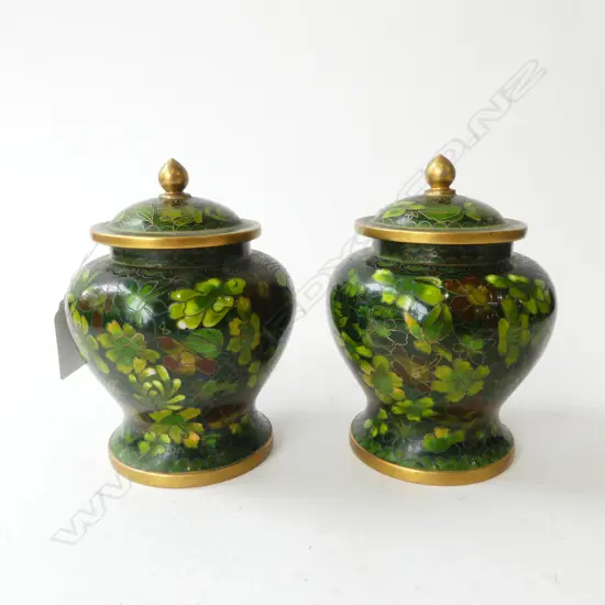 PR CLOISONNÉ LIDDED JARS H.130mm