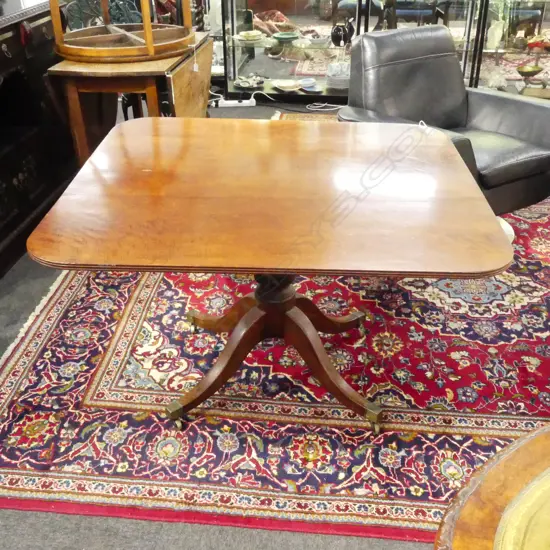 EARLY 19thC REGENCY MAHOGANY TILT TOP BREAKFAST TABLE 1110x990x680mm