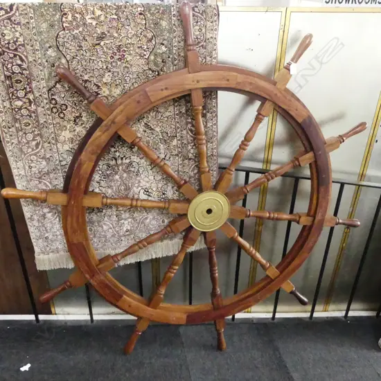 LG LATE 20thC WOODEN SHIPS WHEEL 1520mm dia