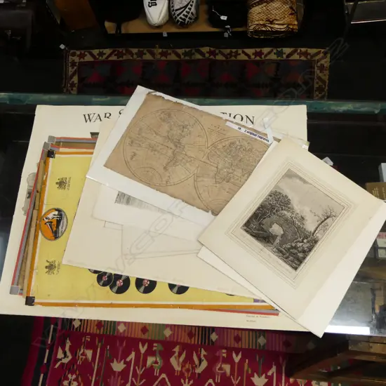 ASST. ANTIQUE POSTERS, HIS MASTERS VOICE ETC