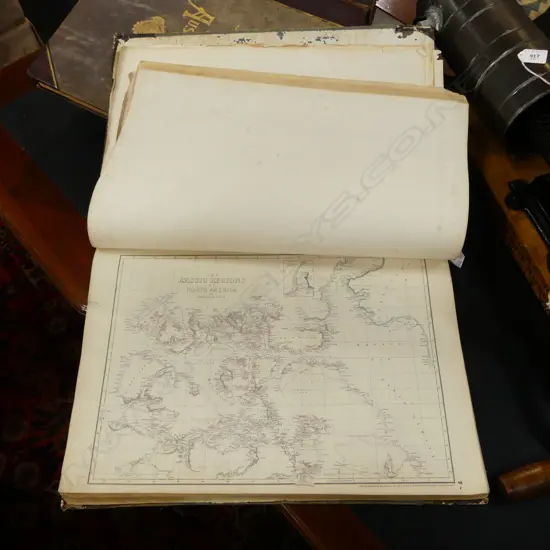 OLD LGE BOOK 'CASSELL'S ATLAS' 'consisting of 62 beautifully engraved folio maps' some faults & extra maps 500 x 345mm  