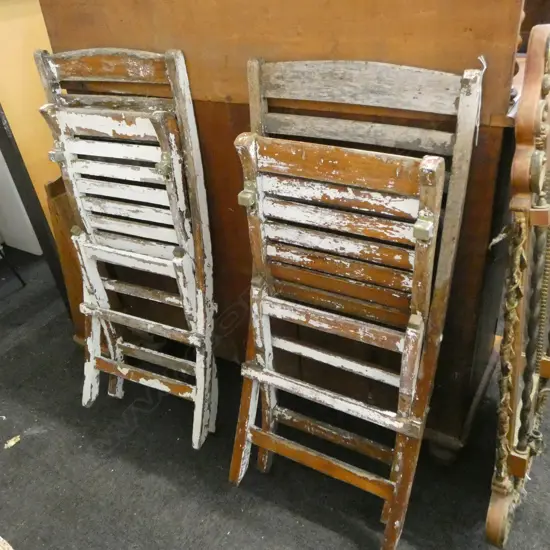 PR WHITE PAINTED FOLDING OUTDOOR CHAIRS