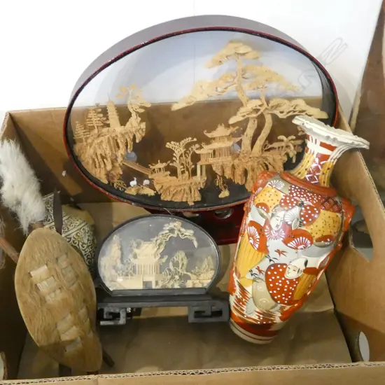SATSUMA VASE, 2 ORIENTAL BOLSA DISPLAYS, etc H.380mm