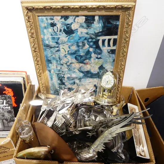 ASST. EPNS, WMF DISH (GLASS CHIPPED), DOME CLOCK ETC