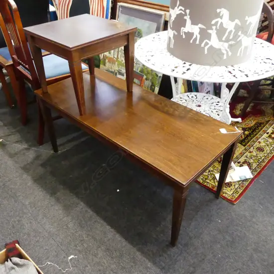 2 MAHOGANY COFFEE TABLES W.1070mm
