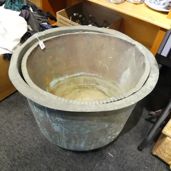 2 LG OLD LAUNDRY COPPERS H.410mm, 590mm dia