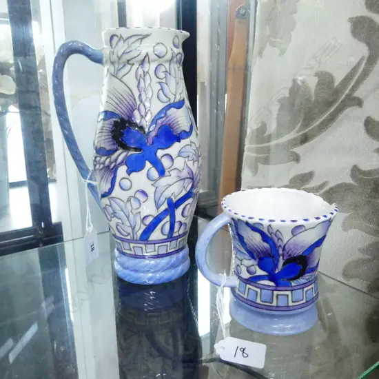 2 CHARLOTTE RHEAD LUSTRE JUGS H240 & 100MM...