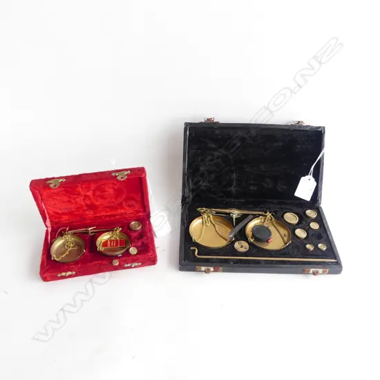 2 CASED SETS OF GOLD SCALES L200 & 150MM