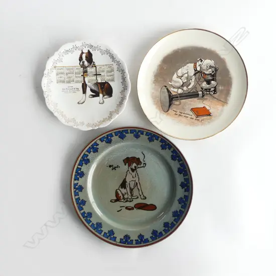 THREE DOG THEMED PLATES INCLUDING DOULTON ALDINS DOG