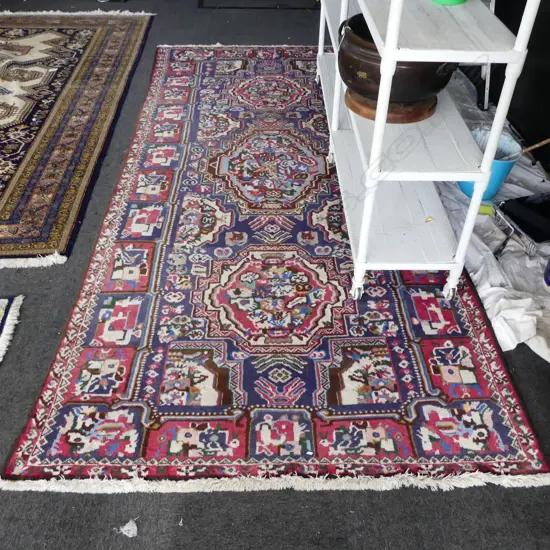 IRANIAN HAND KNOTTED WOOL PILE RUG 335x155mm