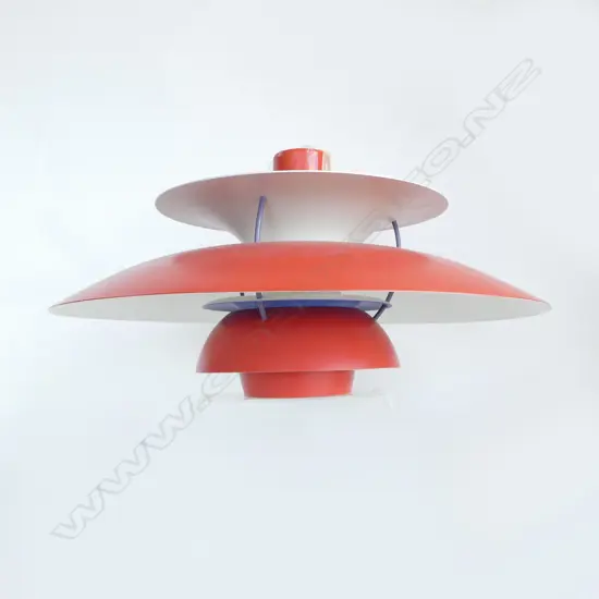 VINTAGE DANISH PH5 PENDANT LIGHT by Poul Henningsen for Louis Poulsen. Red white & blue  Dia.490mm.(NEEDS RE-WIRING?)