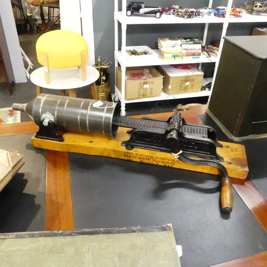 2515 ANTIQUE CAST IRON AMES PLOW CO SAUSAGE STUFFER