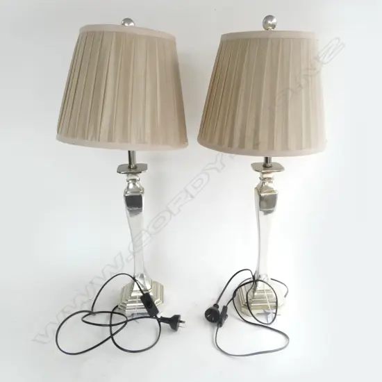 PR SILVER PAINTED TABLE LAMPS