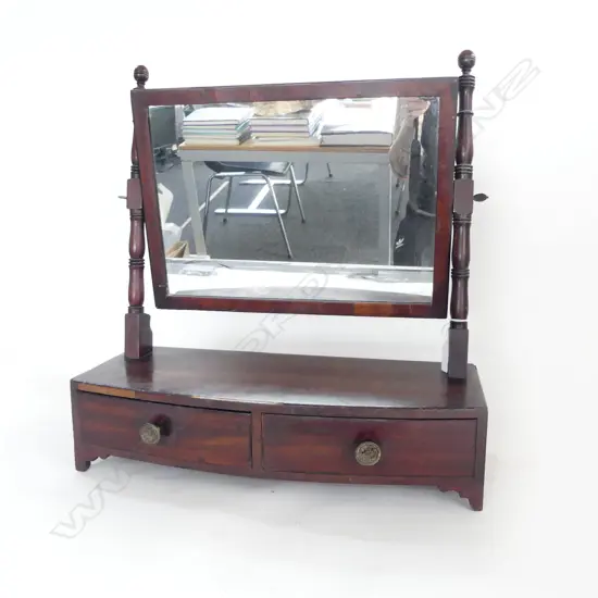 ANTIQUE MAHOGANY TABLE TOP MIRROR H.485mm