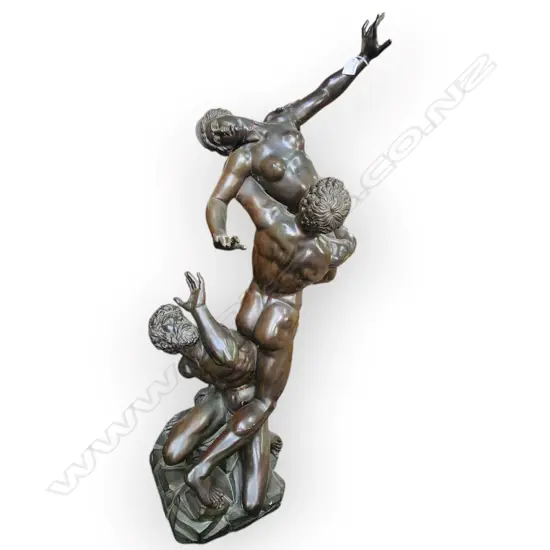 LG BRONZE FINISHED RESIN SCULPTURE ABDUCTION OF A SABINE WOMAN after Giambologna marble 1583 H.1080mm  A.F