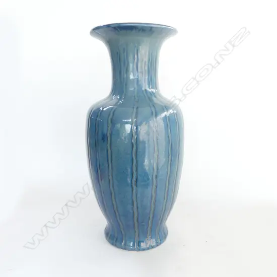 LG BLUE GLAZED ORIENTAL FLOOR VASE H.525mm