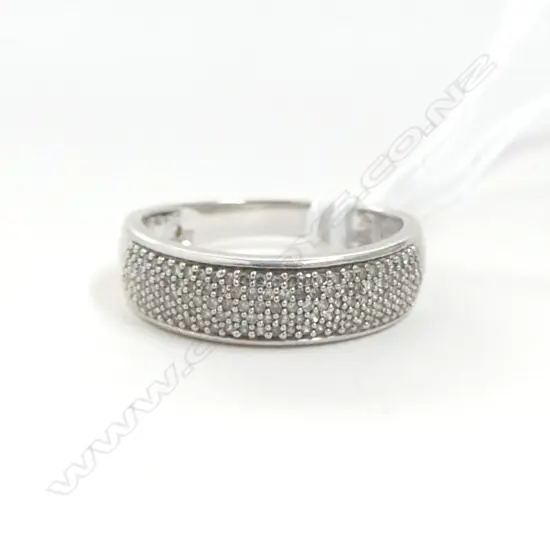 10ct WHITE GOLD & MULTI DIAMOND RING 2.88gms SIZE O
