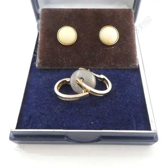 2 PRS 9CT GOLD EARINGS (1 PAIR DIAMOND HUGGIES) TOTAL WIEGHT 4.9G