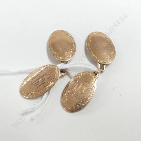 PR EARLY 20thC 9ct GOLD CUFFLINKS 5.15gms