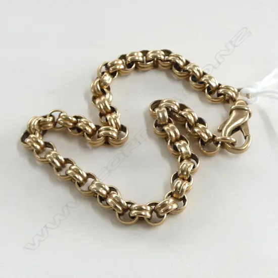 9ct GOLD DBLE BELCHER TYPE LINK BRACELET 10.8gms