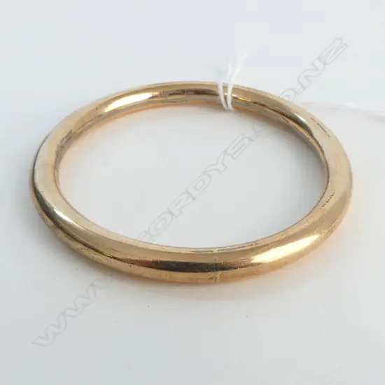 9ct GOLD SILVER LINED BANGLE circular section 
