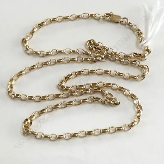 9ct GOLD CHAIN uniform belcher type links L.480mm 8.8gms