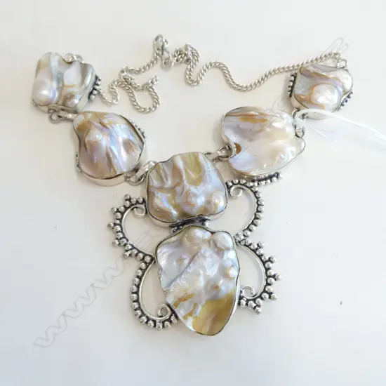 BIWA PEARL & SILVER NECKLACE