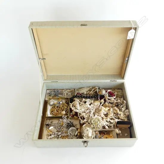 VINTAGE BOX OF COSTUME JEWLERY