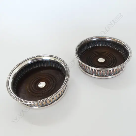 PR OLD SHEFFIELD PLATE WINE COASTERS DIA150MM